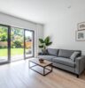 Modern Living room with french doors.